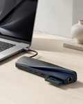 Tiknulujiya HelixRail 9-in-1 USB-C Hub – Aluminum Multiport Adapter with Sliding Card Reader