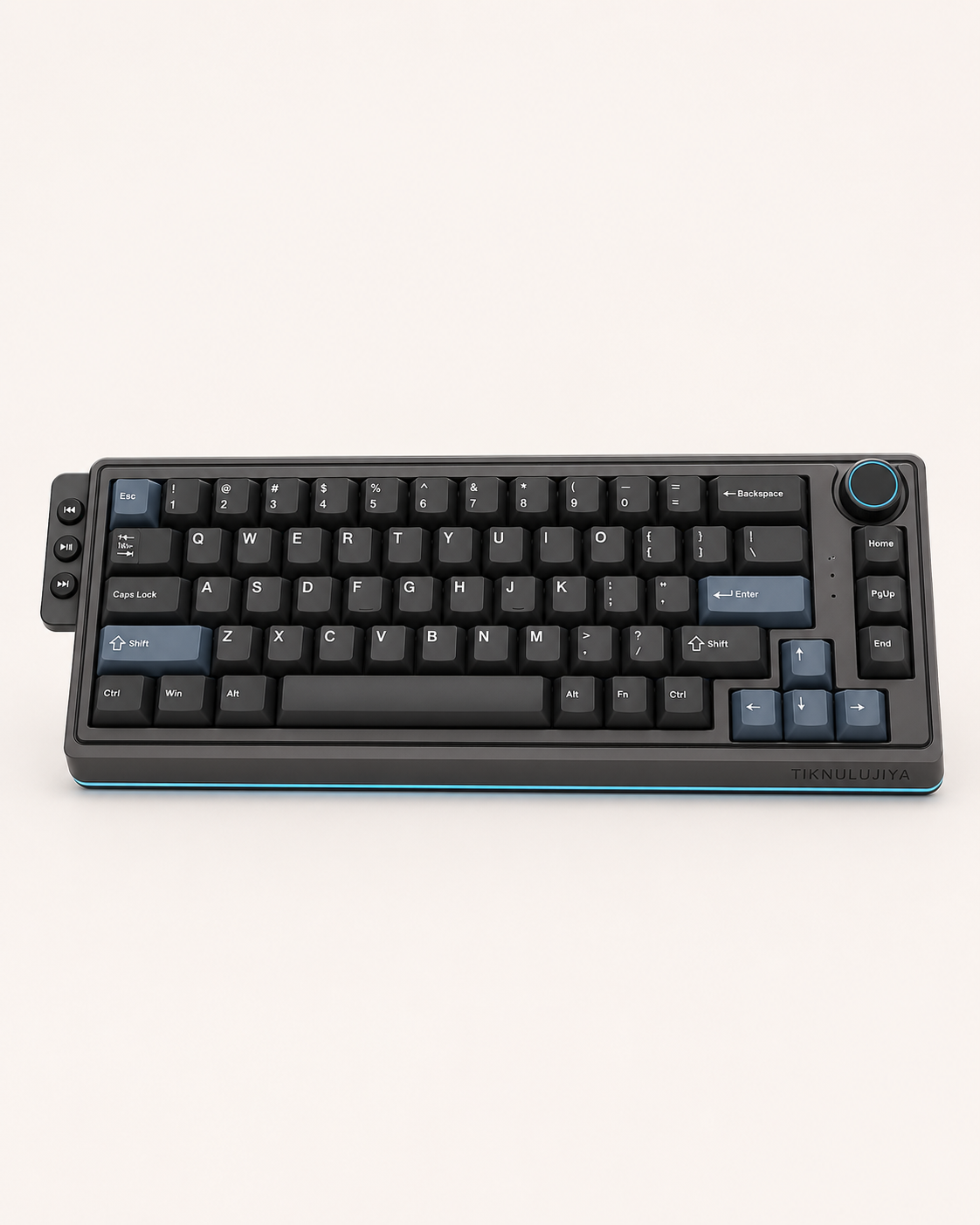 Tiknulujiya OrbitRail 75% Keyboard with Media Controls and Rotary Knob