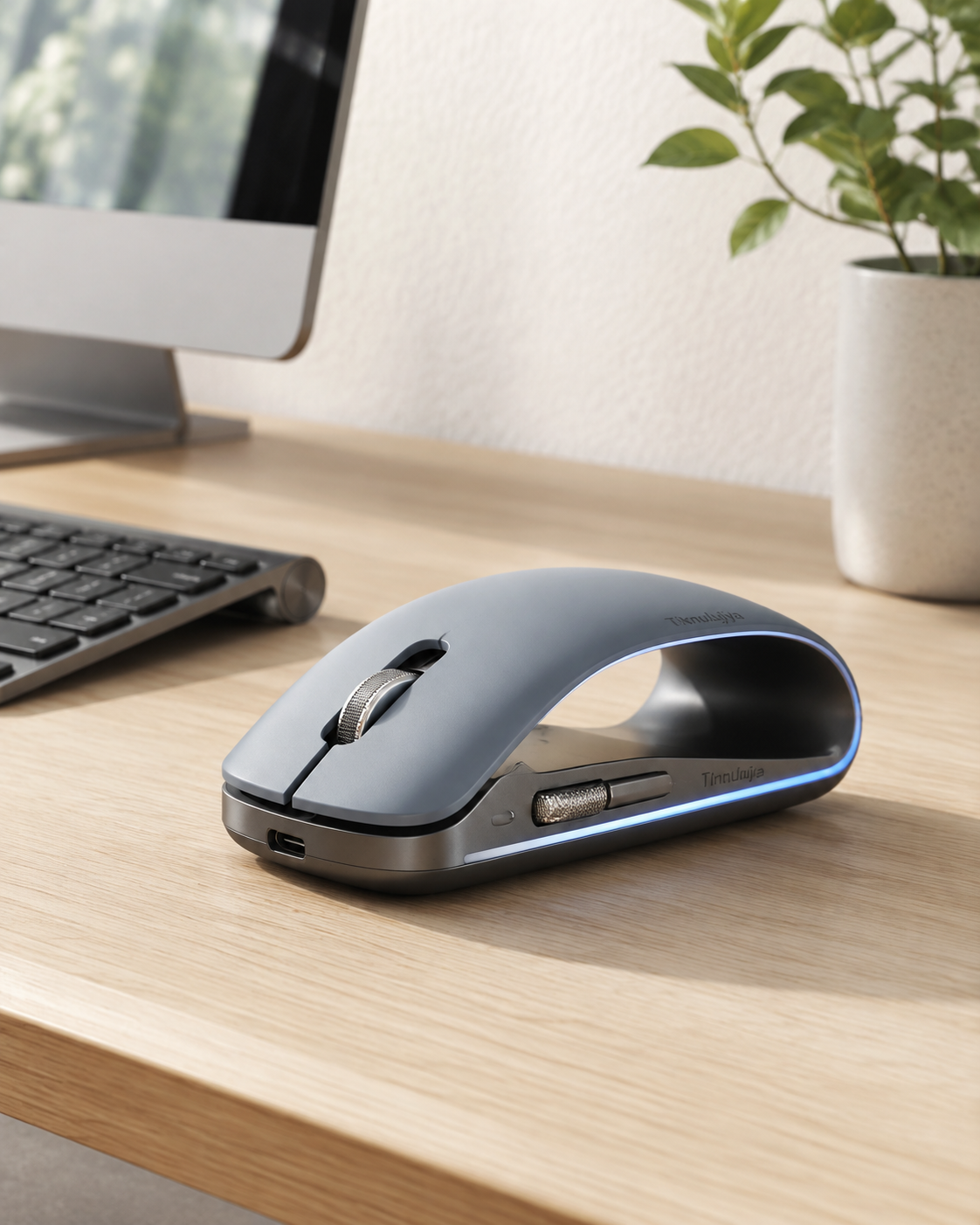 Tiknulujiya HaloSpine Wireless Mouse with Hollow-Bridge Design and Dual Scroll Wheels