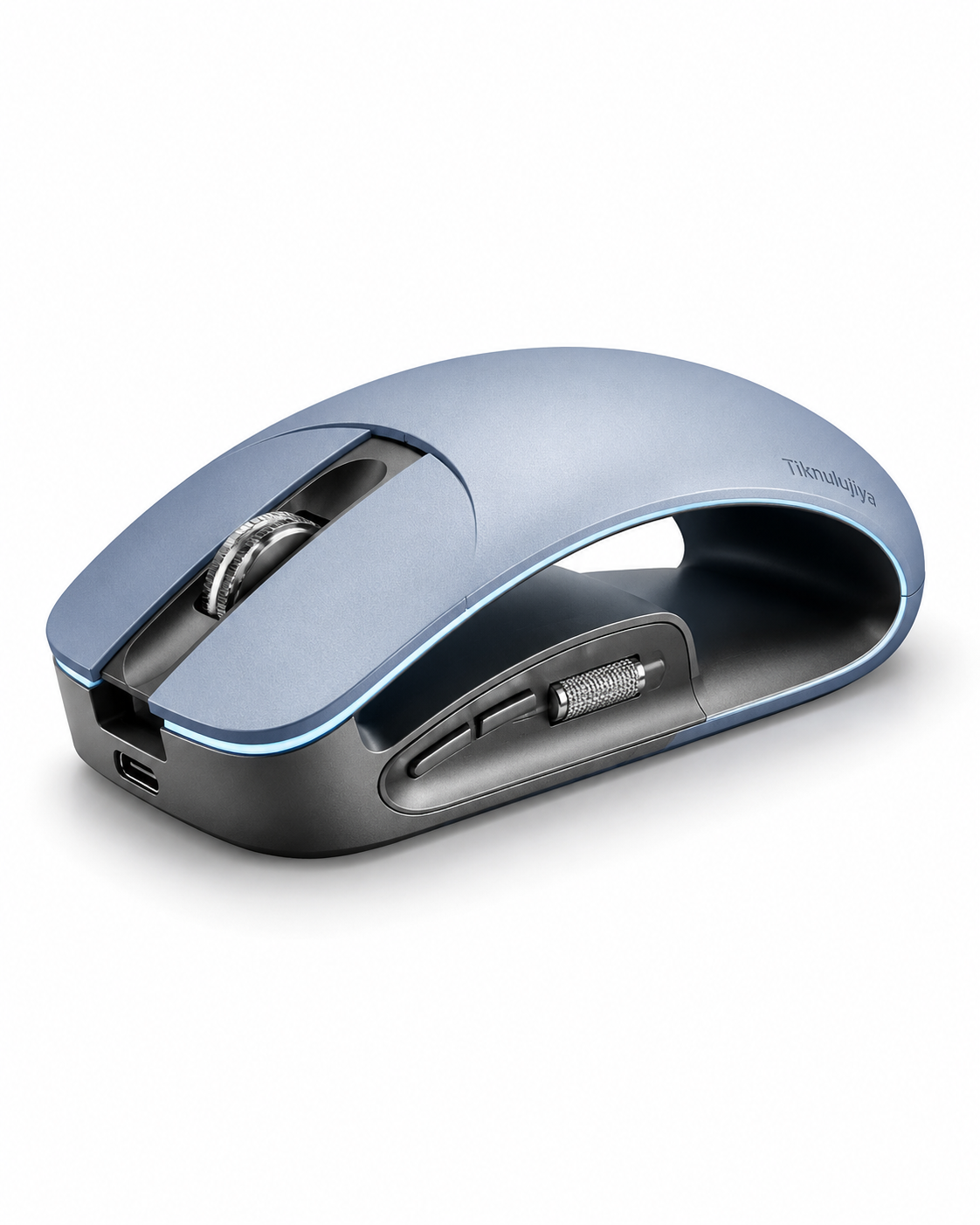 Tiknulujiya HaloSpine Wireless Mouse with Hollow-Bridge Design and Dual Scroll Wheels