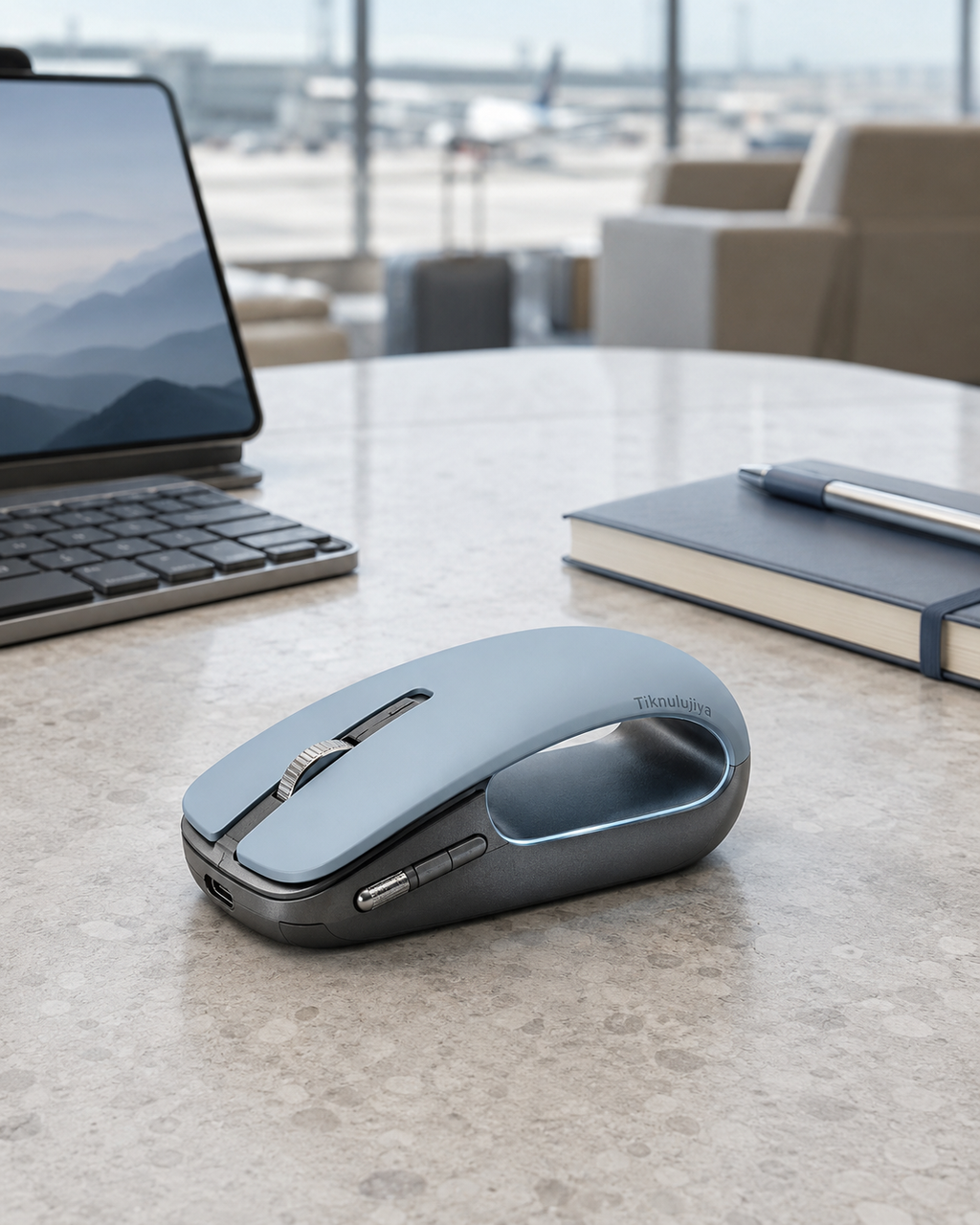 Tiknulujiya HaloSpine Wireless Mouse with Hollow-Bridge Design and Dual Scroll Wheels