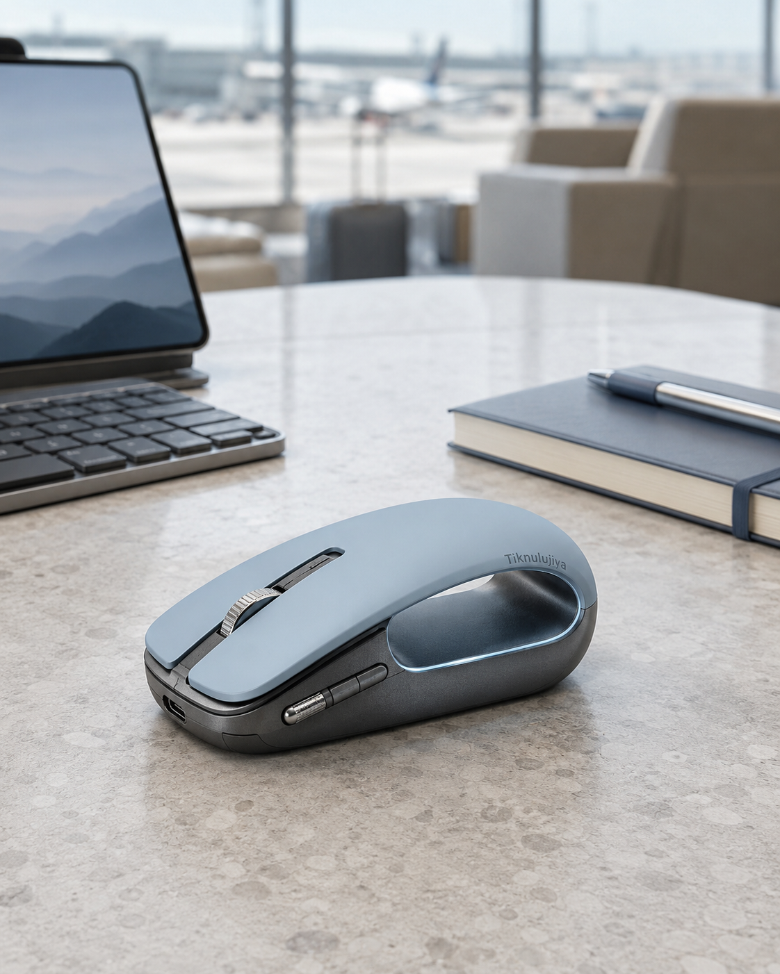Tiknulujiya HaloSpine Wireless Mouse with Hollow-Bridge Design and Dual Scroll Wheels