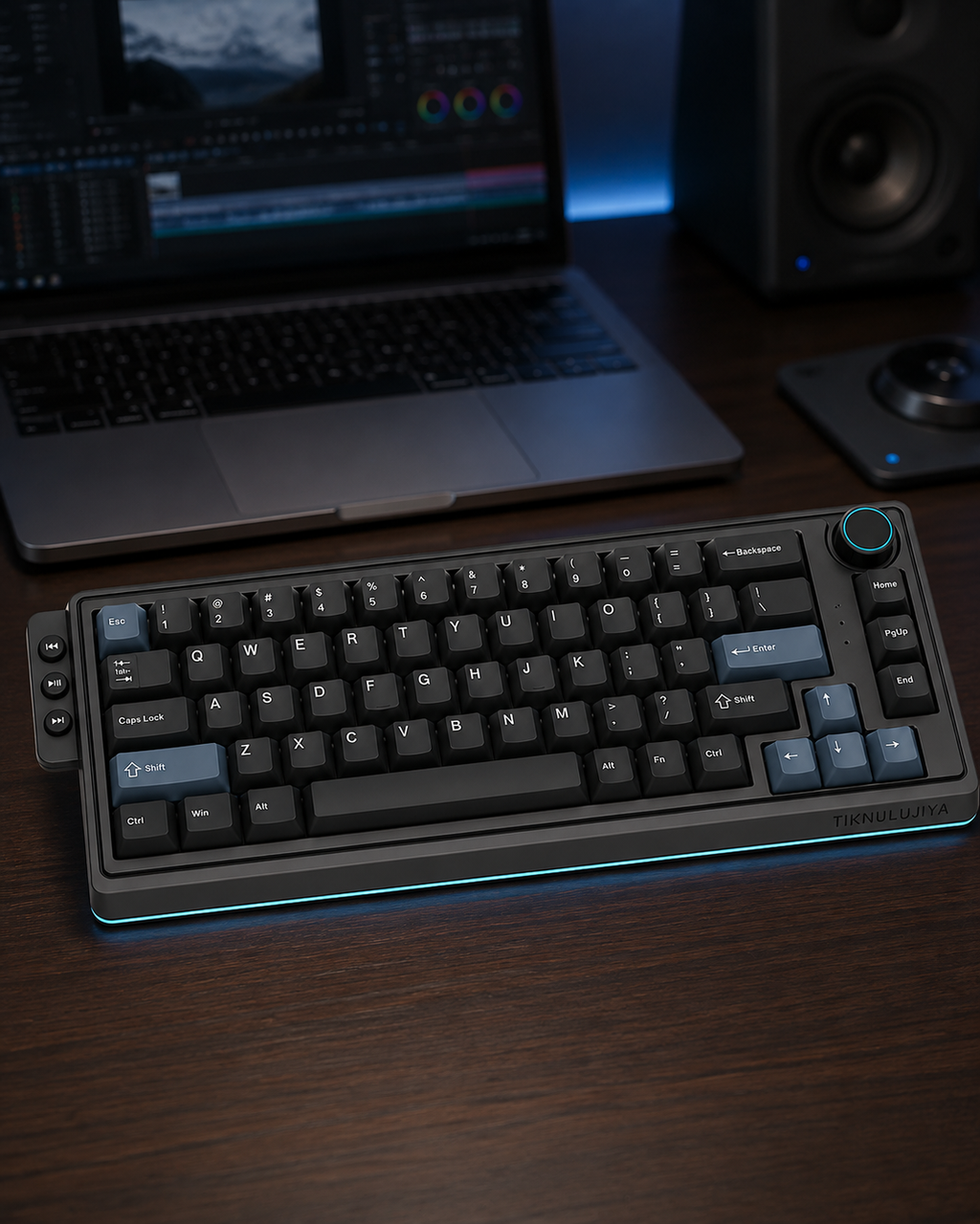 Tiknulujiya OrbitRail 75% Keyboard with Media Controls and Rotary Knob