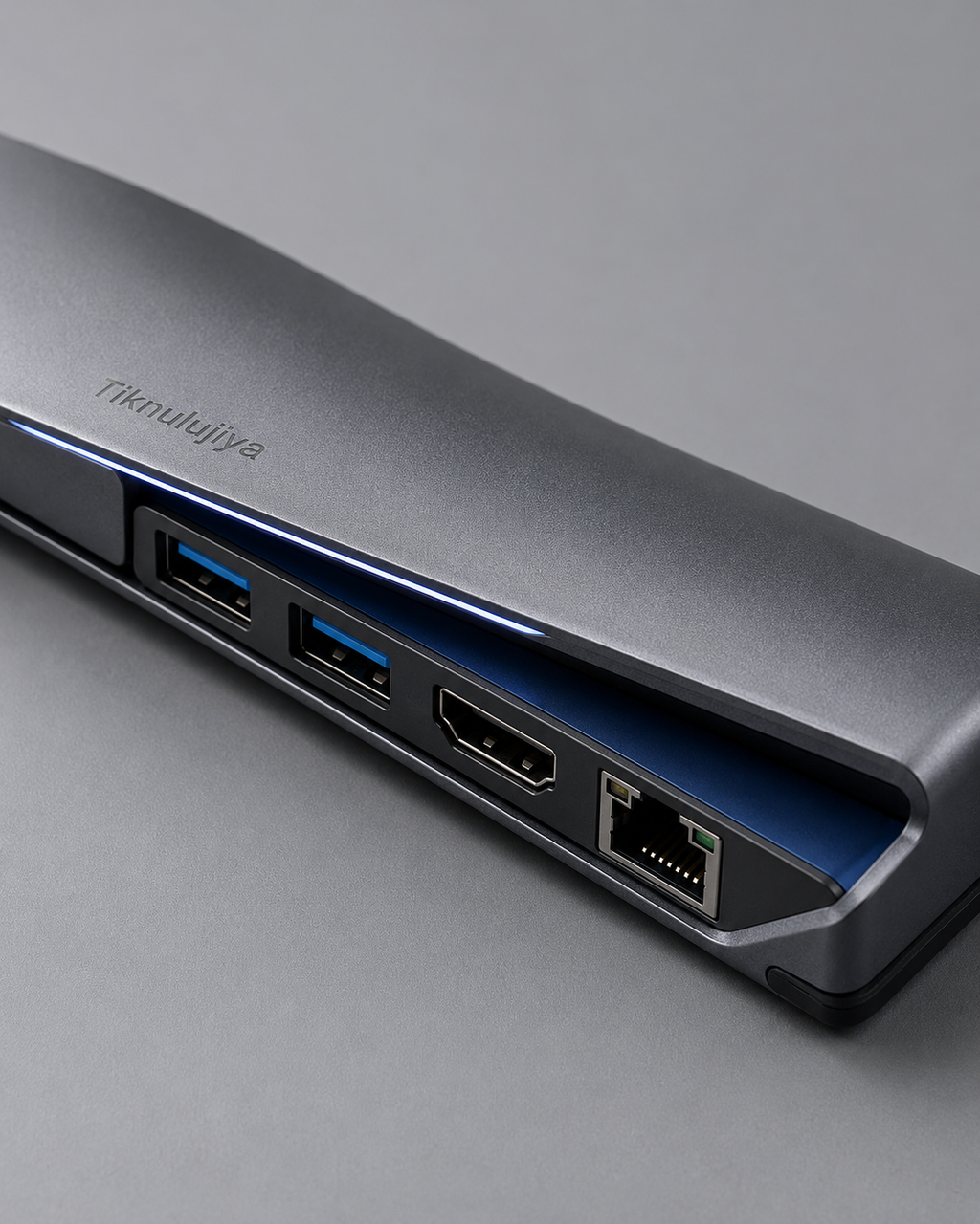 Tiknulujiya HelixRail 9-in-1 USB-C Hub – Aluminum Multiport Adapter with Sliding Card Reader