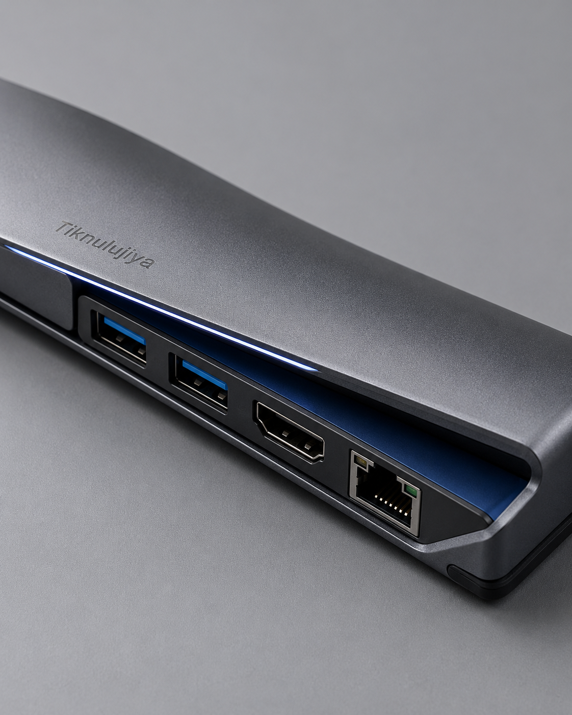 Tiknulujiya HelixRail 9-in-1 USB-C Hub – Aluminum Multiport Adapter with Sliding Card Reader