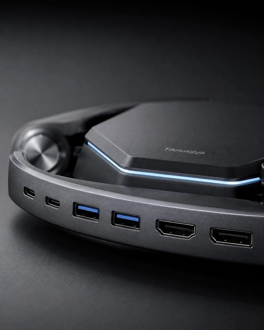 Tiknulujiya OrbitFold Multiport USB-C Hub – Foldable Aluminum Docking Adapter